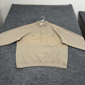 Vintage Taylor & Henry Pullover Mens 2XLT Tan Poly Cotton Mixed Media Outdoor